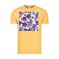 Vintage Mustard 4th of july flip flops seamless pattern Vintage Tee - BundleAndBundleShop