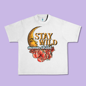 Stay Wild Moon Child Urban Heavy Tee Designed By Jahusdesignshop