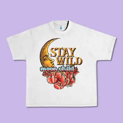 Stay Wild Moon Child Urban Heavy Tee Designed By Jahusdesignshop