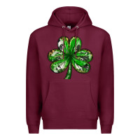 Burgundy shamrock with leopard and cowhide Premium Hoodie - NancyCooperArtShop
