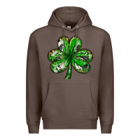 Coffee shamrock with leopard and cowhide Premium Hoodie - NancyCooperArtShop