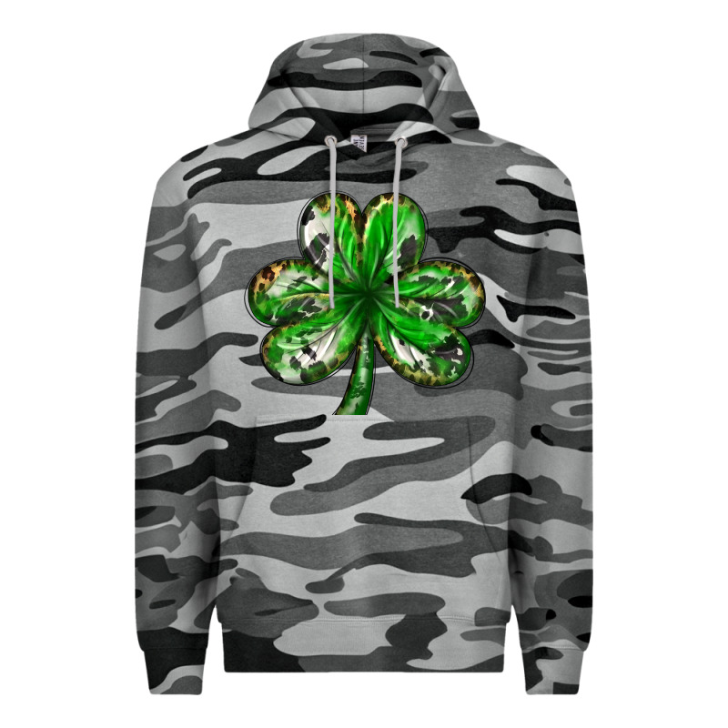 Shamrock With Leopard And Cowhide Premium Hoodie by NancyCooperArtShop | Teevron