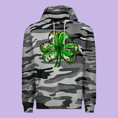 Shamrock With Leopard And Cowhide Premium Hoodie Designed By Nancycooperartshop