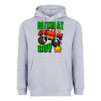 Heather Grey birthday boy monster truck Heavyweight Hoodie - Jasminsmagicworld