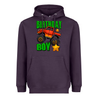 Plum birthday boy monster truck Heavyweight Hoodie - Jasminsmagicworld