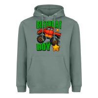 Sage birthday boy monster truck Heavyweight Hoodie - Jasminsmagicworld
