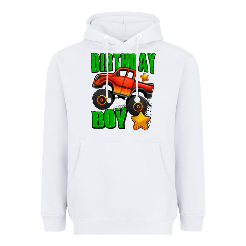 Birthday Boy Monster Truck Heavyweight Hoodie by Jasminsmagicworld | Teevron