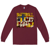 Burgundy softball dad Long Sleeve Tee - Jasminsmagicworld