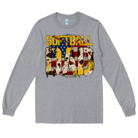 Heather Grey softball dad Long Sleeve Tee - Jasminsmagicworld
