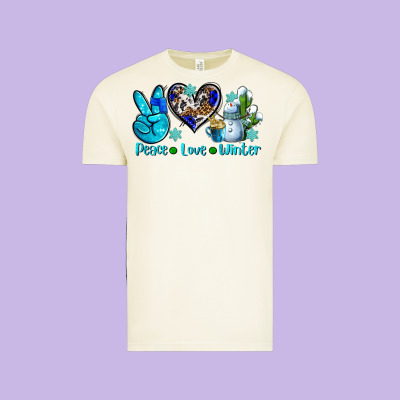 Peace Love Winter Ado Vintage Tee Designed By Adodesignshop