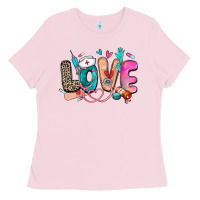 Bubblegum Pink love nurse Ladies Tee - Zillion Design Studio