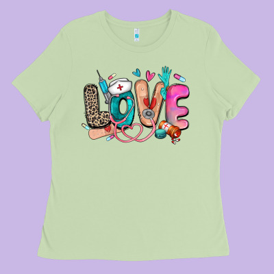 Love Nurse Ladies Tee Designed By Zillion Design Studio