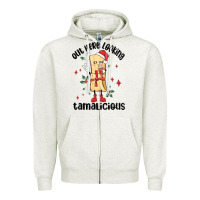 Oatmeal Heather out here looking tamalicious christmas tamale Zipper Hoodie - MaliasSmallBusiness