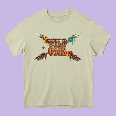 Wild One With Gemstone And Sunflower Heavy Core Tee Designed By Artiststas