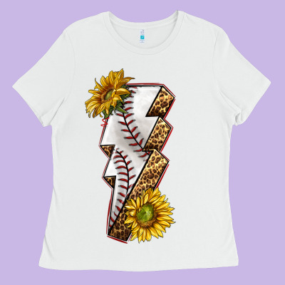 Ladies Tee sport baseball  lightning bolt