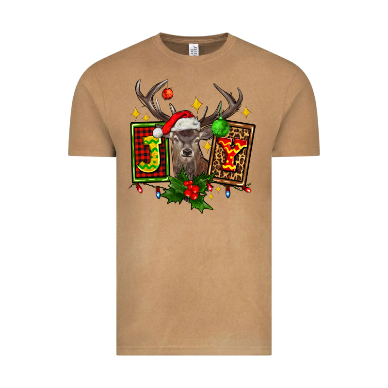Joy With Reindeer Ado Vintage Tee by AdoDesignShop | Teevron
