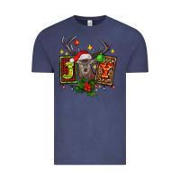 Vintage Denim joy with reindeer ado Vintage Tee - AdoDesignShop