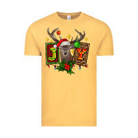 Vintage Mustard joy with reindeer ado Vintage Tee - AdoDesignShop
