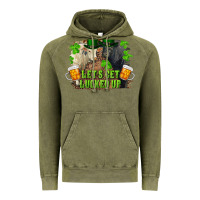 Vintage Olive let's get lucked up charolais and black angus bull Vintage Hoodie - RanaPortraitStore