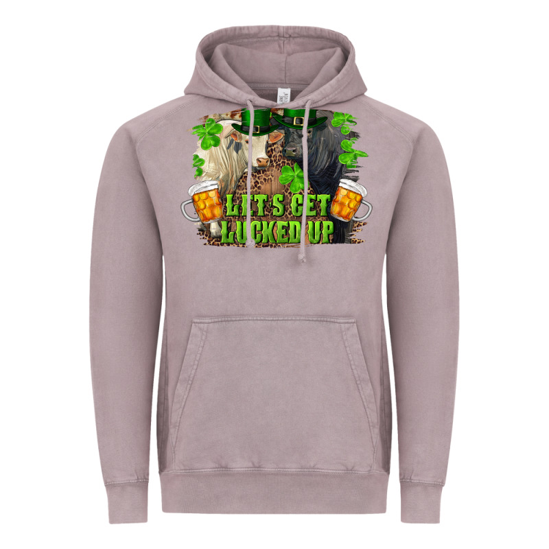 Let's Get Lucked Up Charolais And Black Angus Bull Vintage Hoodie by RanaPortraitStore | Teevron