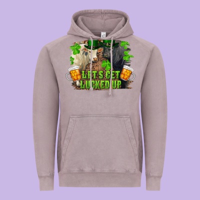 Let's Get Lucked Up Charolais And Black Angus Bull Vintage Hoodie Designed By Ranaportraitstore