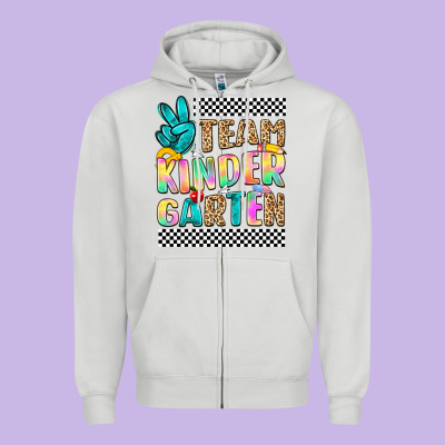 Team Kindergarten Zipper Hoodie Designed By Nancycooperartshop
