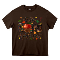 Chocolate Brown one dope teacher Heavy Core Tee - texasbilliewilder