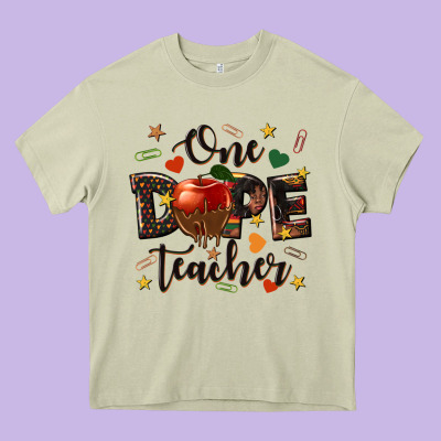 One Dope Teacher Heavy Core Tee Designed By Texasbilliewilder