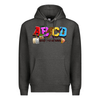 Charcoal Heather abcd back to school Premium Hoodie - NancyCooperArtShop