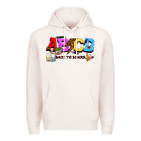 Pale Pink abcd back to school Premium Hoodie - NancyCooperArtShop