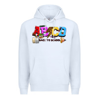 White abcd back to school Premium Hoodie - NancyCooperArtShop
