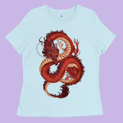 Ladies Tee red dragon