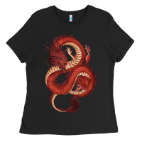 Black red dragon Ladies Tee - RanaPortraitStore