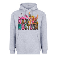 Heather Grey nail hustler Heavyweight Hoodie - Jasminsmagicworld