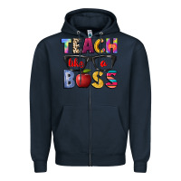 Navy teach like a boss Zipper Hoodie - NancyCooperArtShop