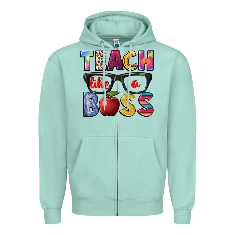 Teach Like A Boss Zipper Hoodie by NancyCooperArtShop | Teevron