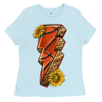 Baby Blue sport basketball lightning bolt Ladies Tee - texasbilliewilder