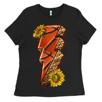 Black sport basketball lightning bolt Ladies Tee - texasbilliewilder