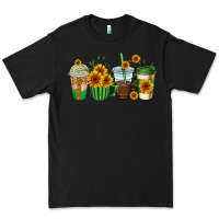 Black sunflowers coffee cups Premium Tee - AdoDesignShop