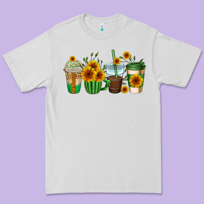 Sunflowers Coffee Cups Premium Tee Designed By Adodesignshop