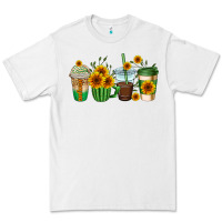 White sunflowers coffee cups Premium Tee - AdoDesignShop