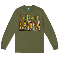 Army Green softball mom Long Sleeve Tee - Jasminsmagicworld