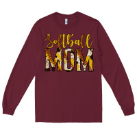 Burgundy softball mom Long Sleeve Tee - Jasminsmagicworld
