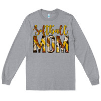 Heather Grey softball mom Long Sleeve Tee - Jasminsmagicworld