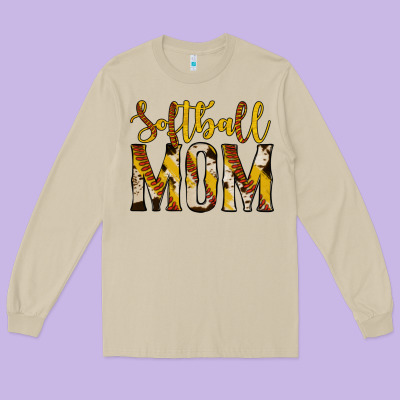 Softball Mom Long Sleeve Tee Designed By Jasminsmagicworld