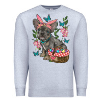 Heather Grey easter french bulldog Premium Sweatshirt - RanaPortraitStore