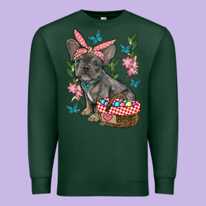 Easter French Bulldog Premium Sweatshirt Designed By Ranaportraitstore