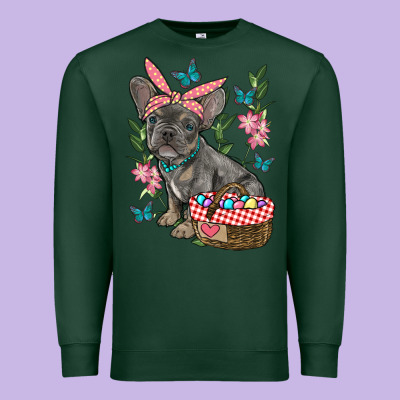 Easter French Bulldog Premium Sweatshirt Designed By Ranaportraitstore