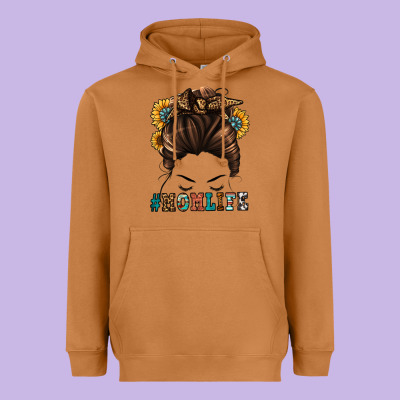 Mom Life Messy Bun Heavyweight Hoodie Designed By Jasminsmagicworld