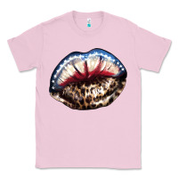 Bubblegum Pink American lips leopard Classic Tee - NancyCooperArtShop